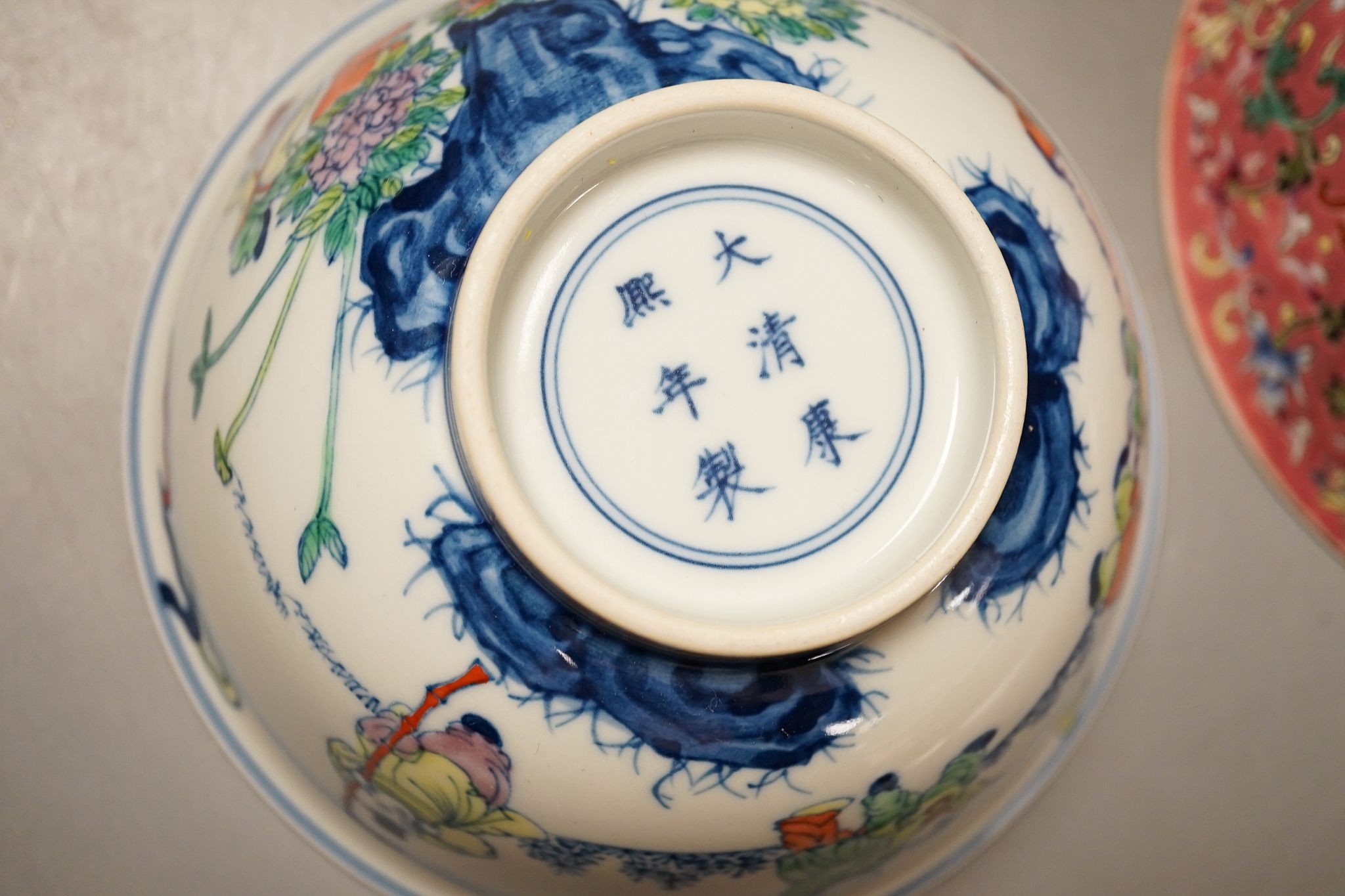 Two Chinese porcelain bowls, largest 15cm diameter